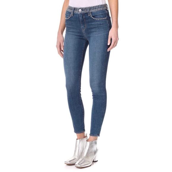 L’AGENCE‎ Margot Studded High Rise Skinny Jeans - Picture 1 of 9
